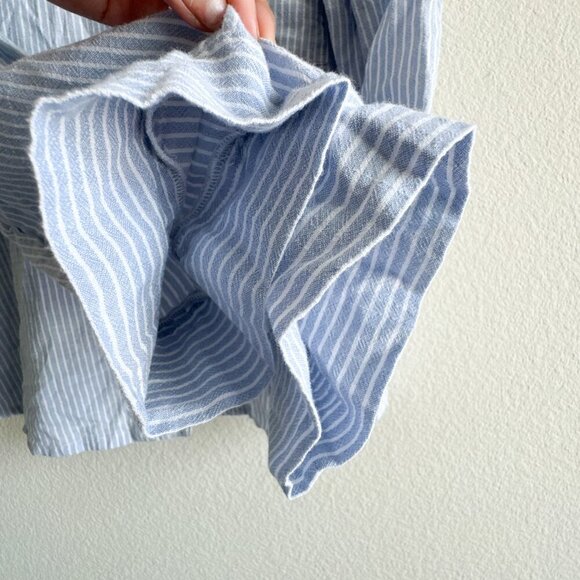 Eberjey Long Sleeve Nautico Stripe Blue White Shirt Top Size Medium - Picture 6 of 9